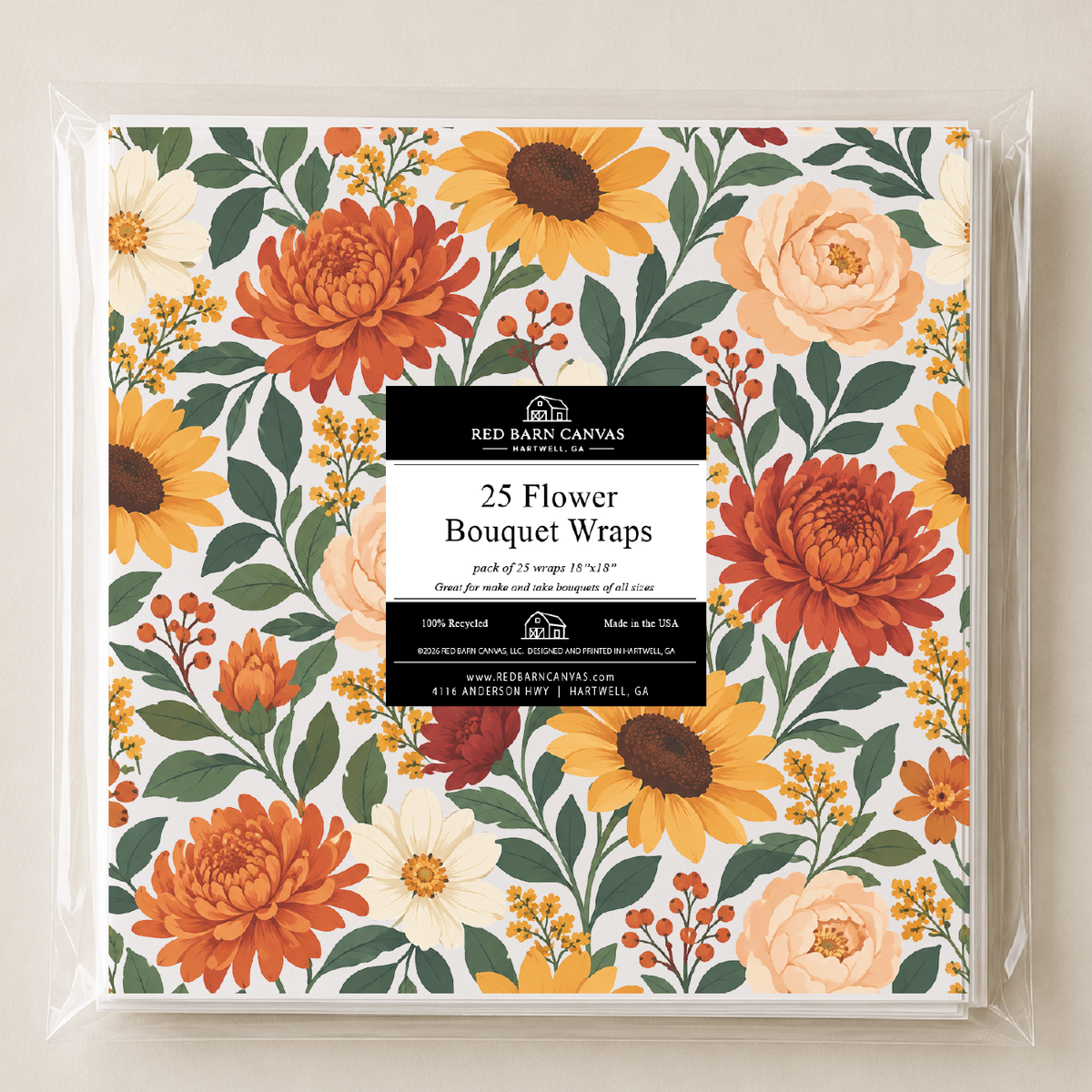 Fall Floral | 25 Flower Bar Bouquet Wraps
