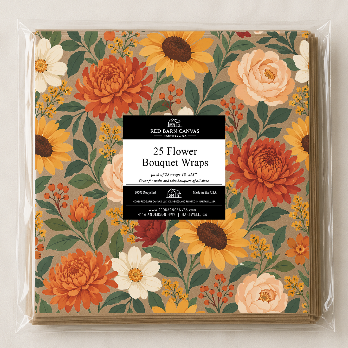 Fall Floral | 25 Flower Bar Bouquet Wraps