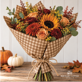 Autumn Gingham  | 25 Flower Bar Bouquet Wraps