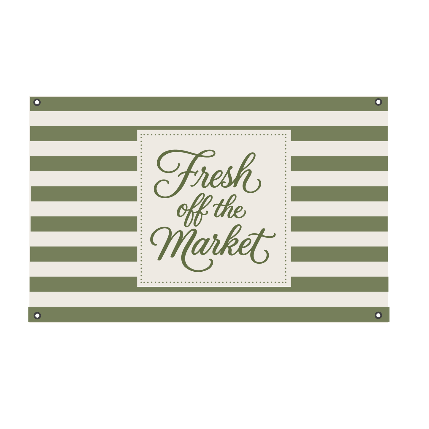Fresh Off The Market Canvas Banner