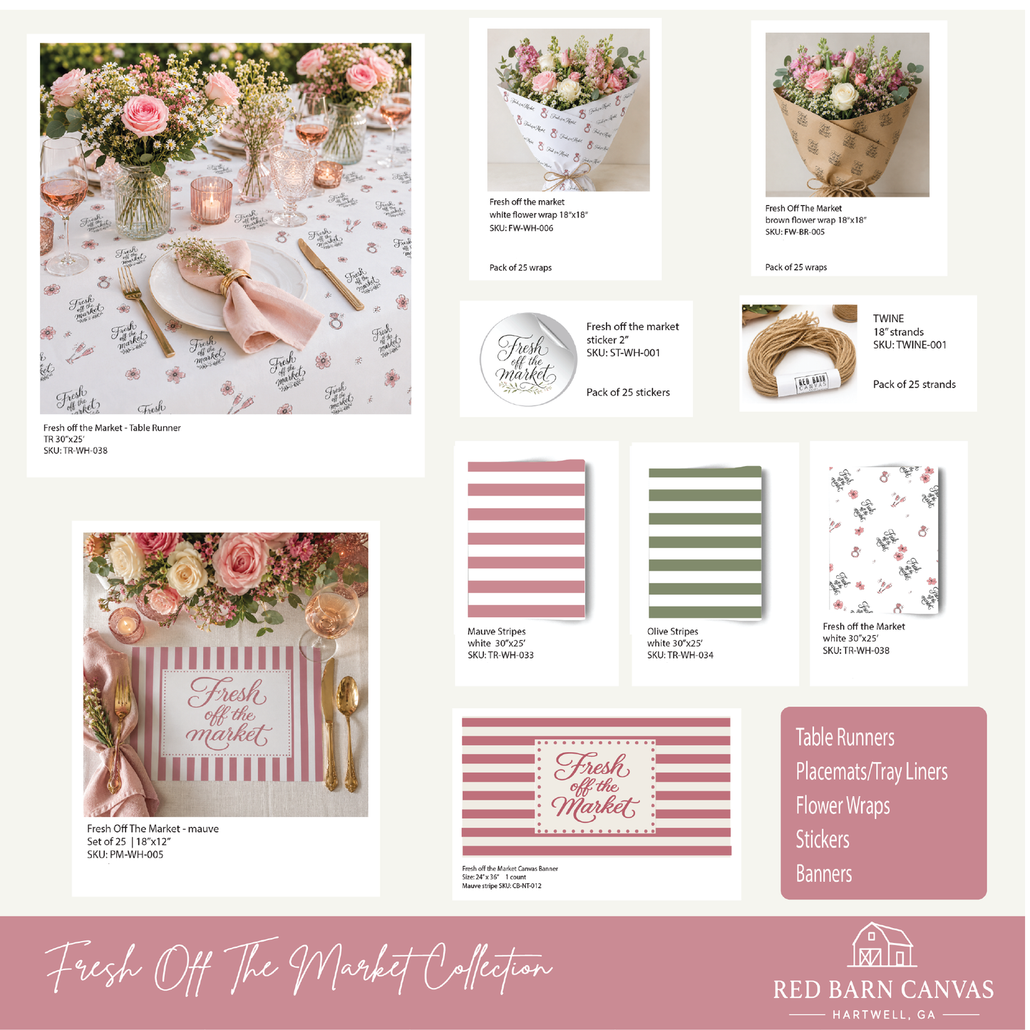 Fresh Off The Market Brown Flower Bouquet Wraps