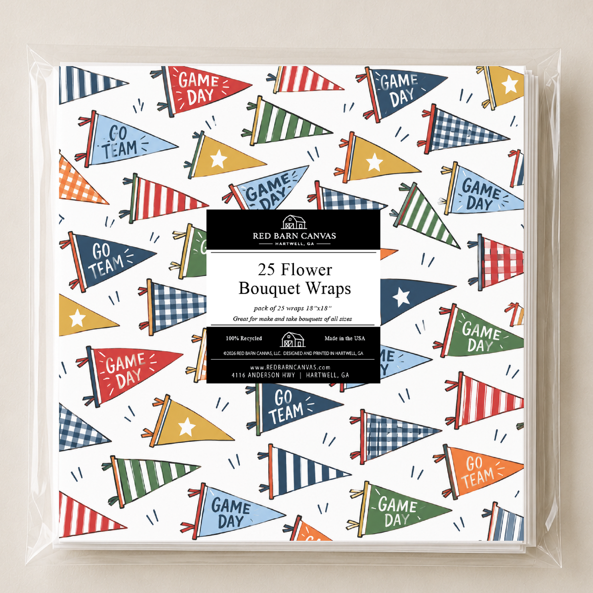 Game Day  | 25 Flower Bar Bouquet Wraps