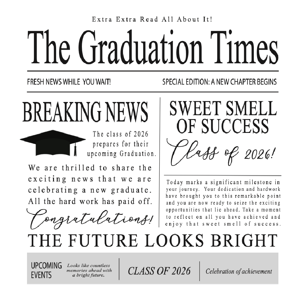Graduation Newspaper | 25 Flower Bouquet Wraps