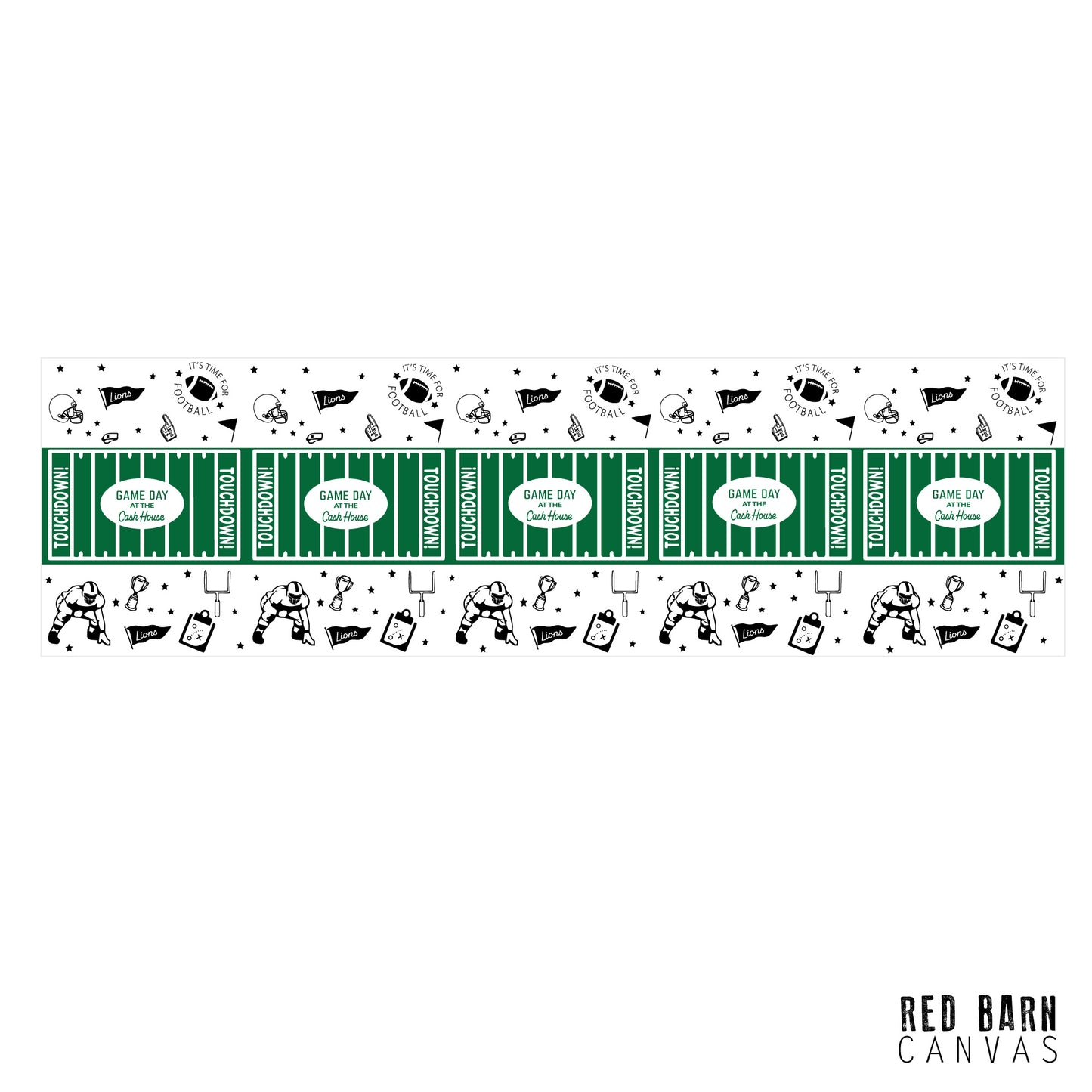 Custom Football Table Runner – 30" x 80" | Food-Safe Paper | Personalized with Mascot & Team Colors | Game Day Party Decor
