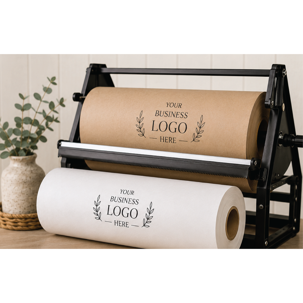 Custom Logo Kraft Paper Rolls – Perfect for Boutiques &amp; Retail Stores