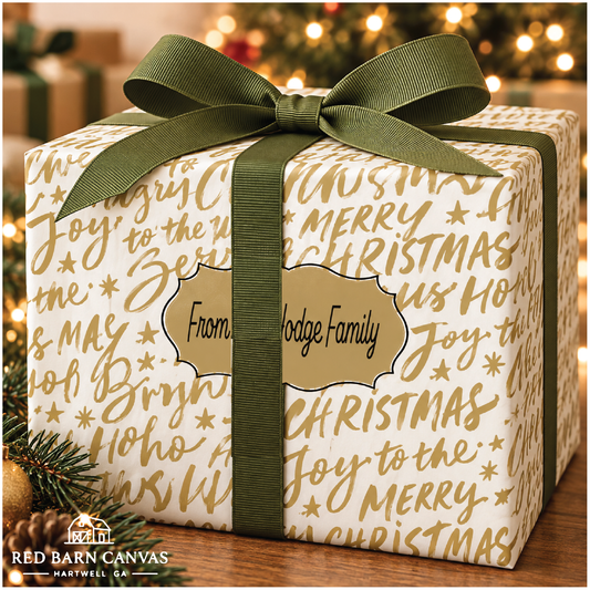 Personalized Christmas Paper | Golden Christmas Script