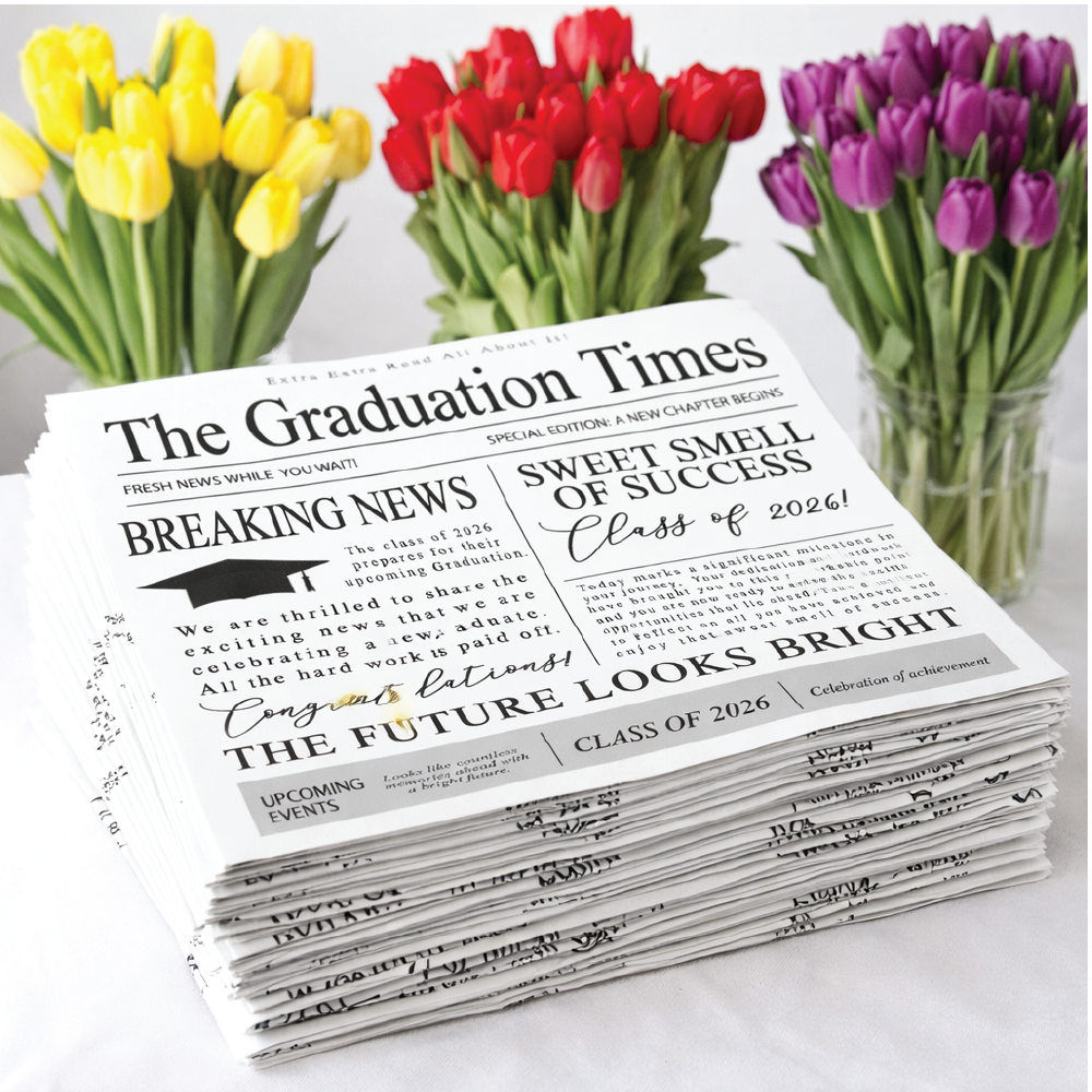 Graduation Newspaper | 25 Flower Bouquet Wraps