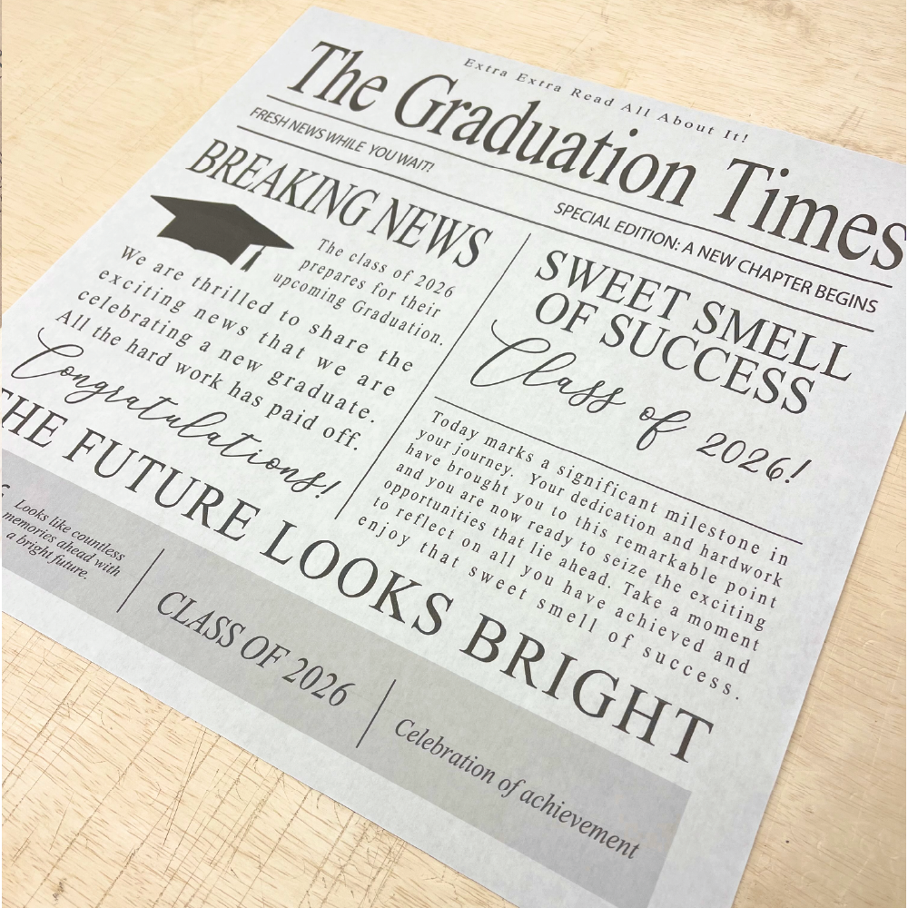Graduation Newspaper | 25 Flower Bouquet Wraps