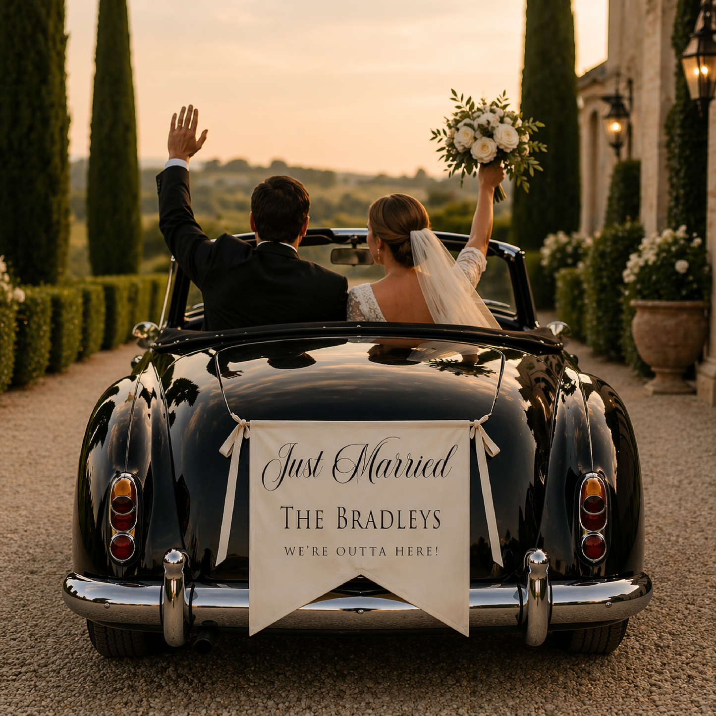 Just Married Personalized Wedding Sign