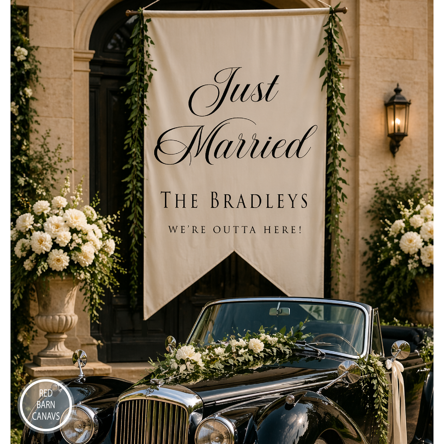 Just Married Personalized Wedding Sign