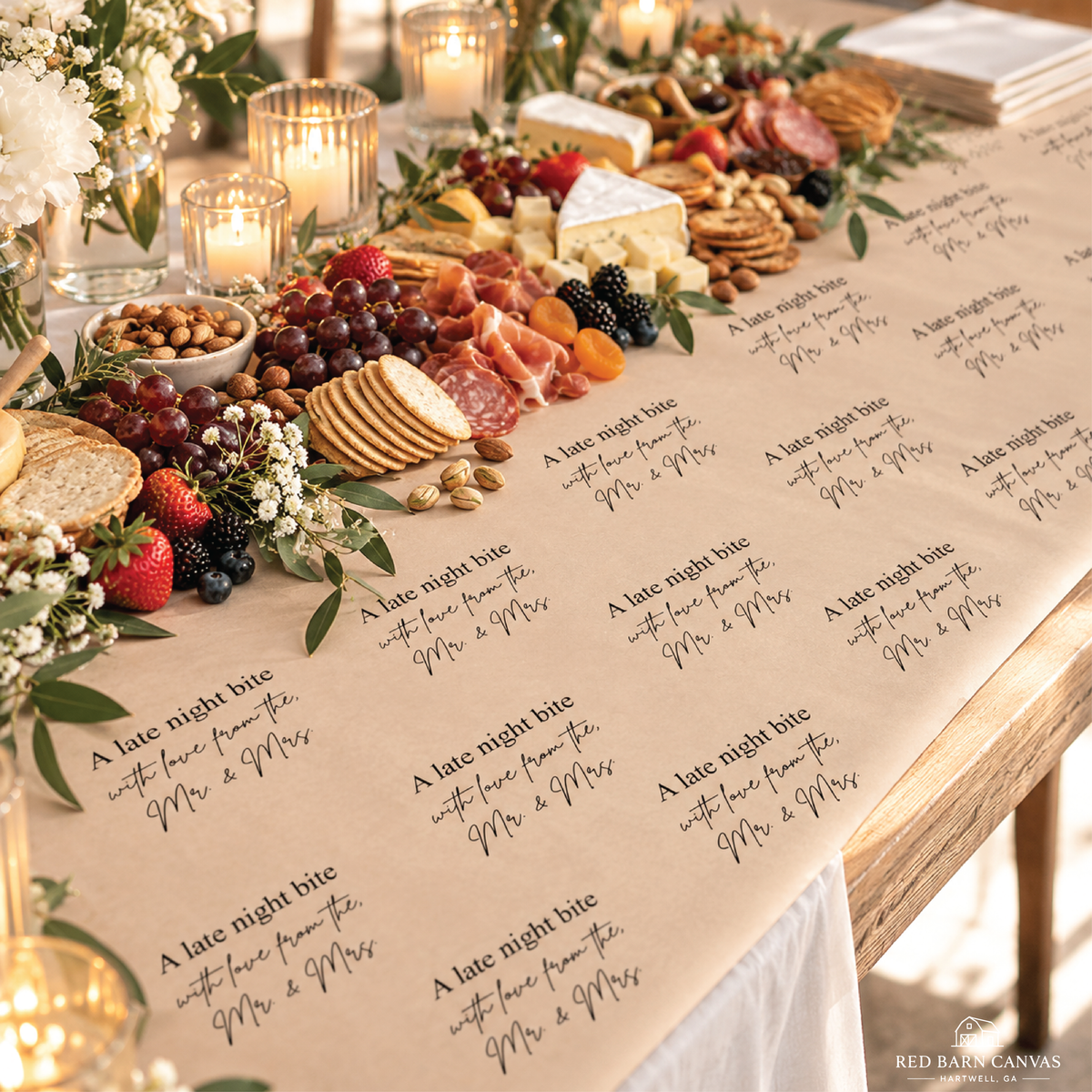 Late Night Bites Charcuterie Table Runner