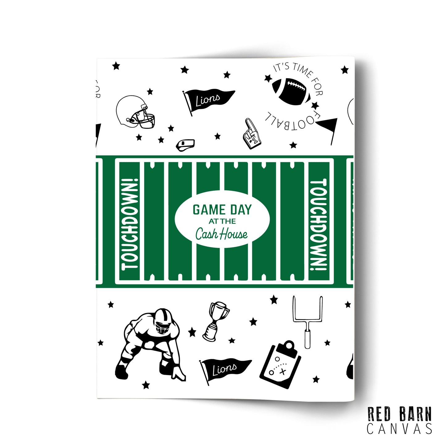 Custom Football Table Runner – 30" x 80" | Food-Safe Paper | Personalized with Mascot & Team Colors | Game Day Party Decor
