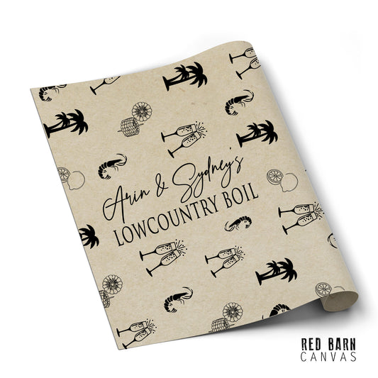 Personalized Seafood Boil Paper Table Runner
