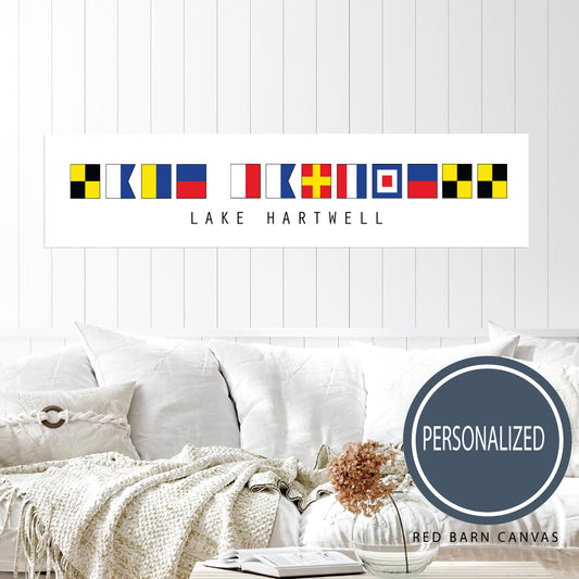 Personalized Nautical Flag Canvas, Maritime Signal Flag, Coastal Home Decor, Gallery Wrapped