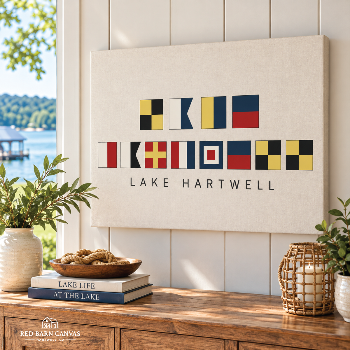 Personalized Nautical Flag Canvas, Maritime Signal Flag, Coastal Home Decor, Gallery Wrapped