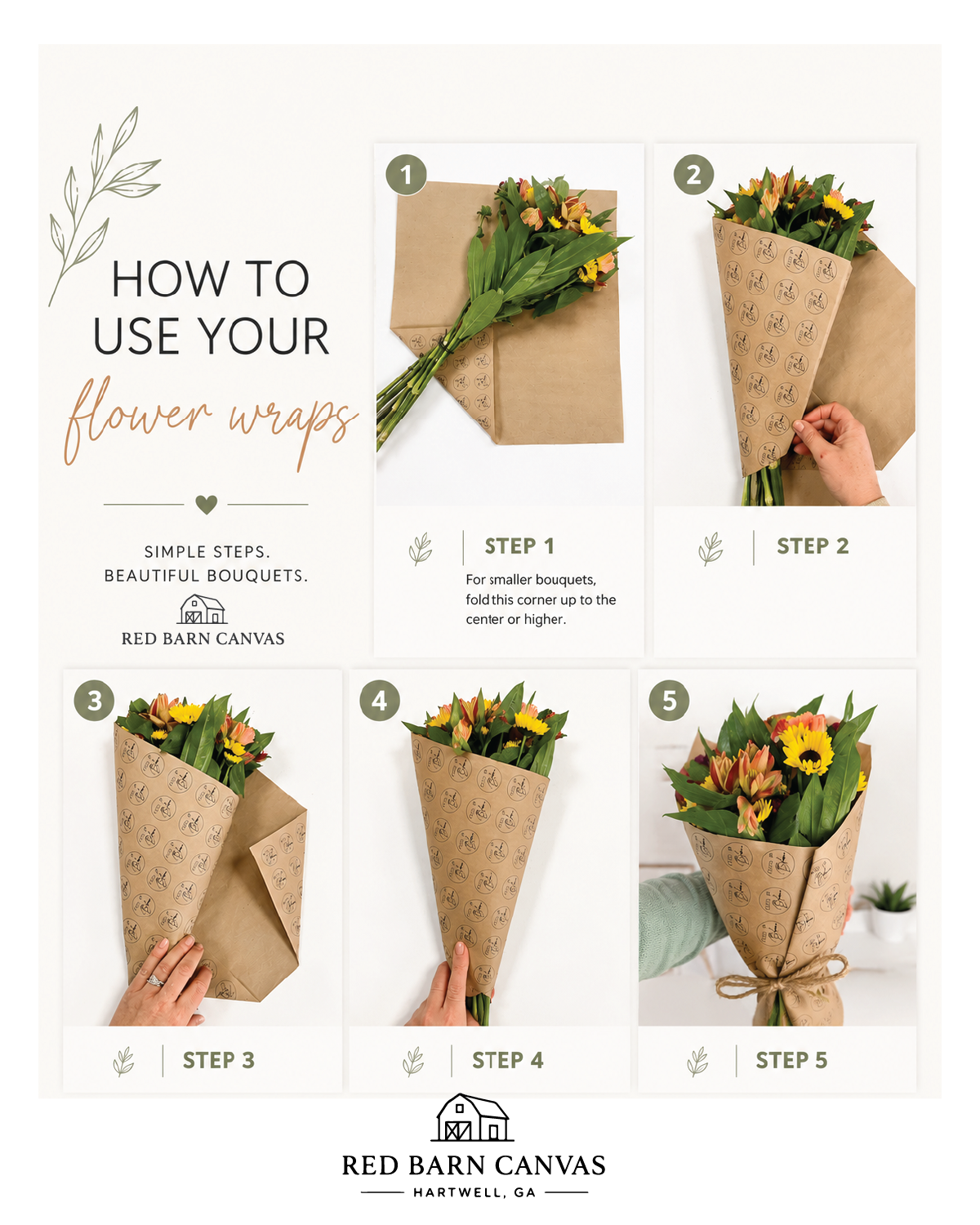 Autumn Gingham  | 25 Flower Bar Bouquet Wraps