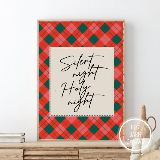 Silent Night, Holy Night Christmas Canvas Banner