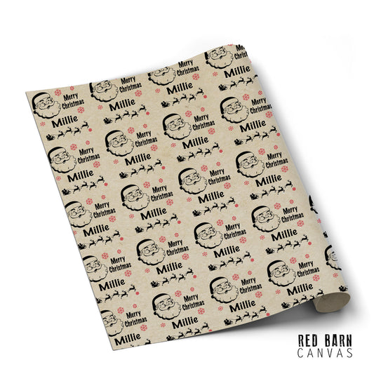 Personalized Holiday Wrapping Paper | Santa