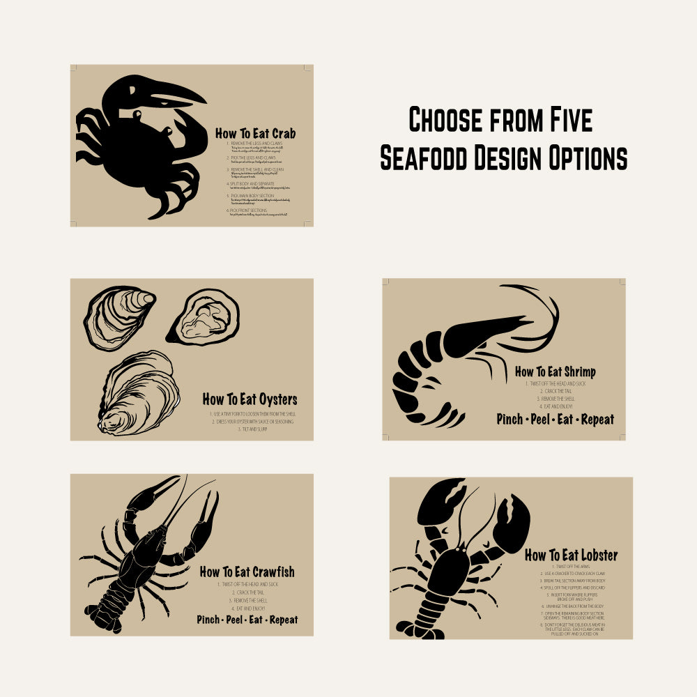 How To Eat | Seafood Themed Placemats