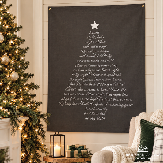 Silent Night Christmas Canvas Banner