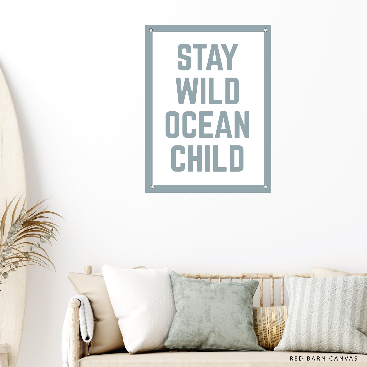 Stay Wild Ocean Child | Natural Canvas Wall flag