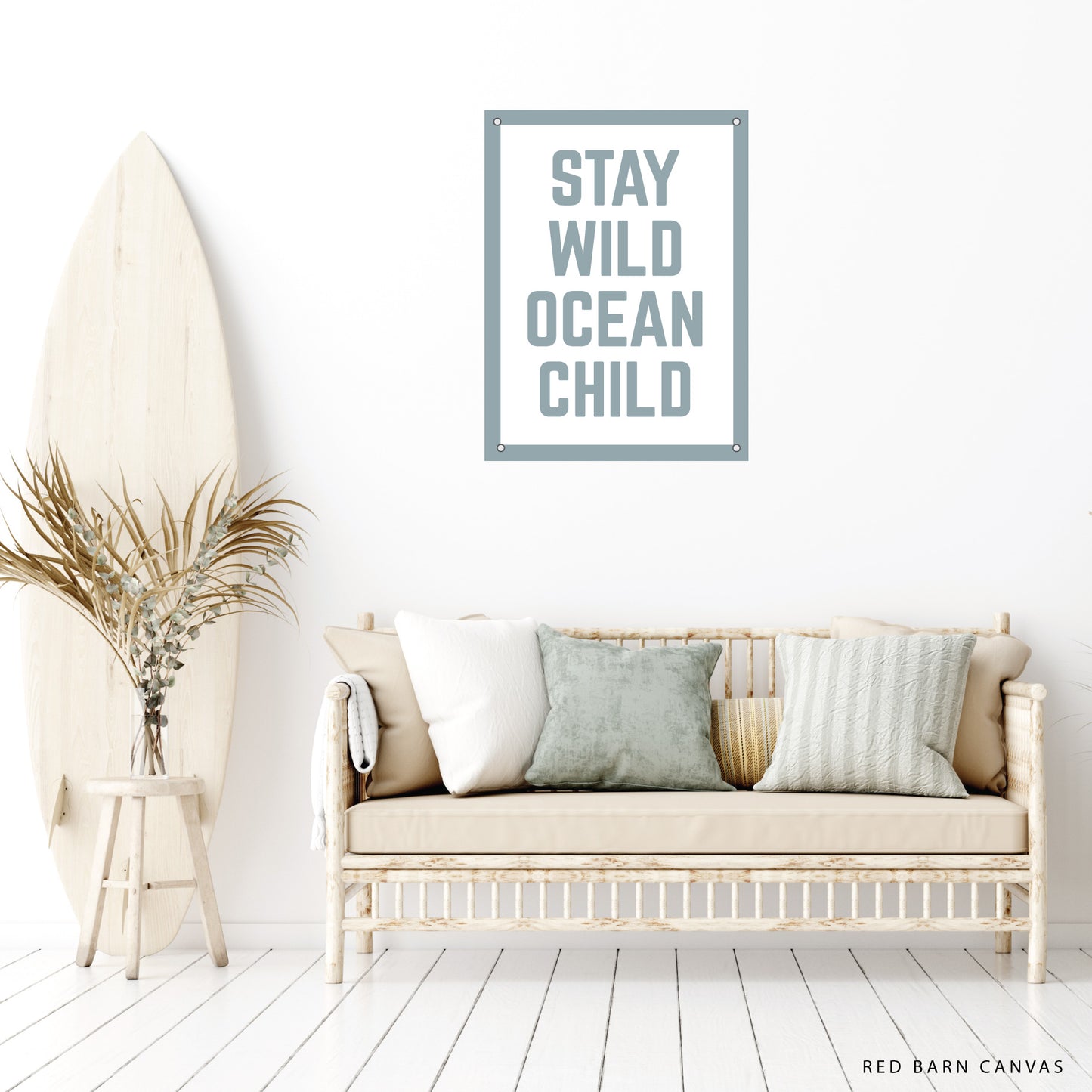 Stay Wild Ocean Child | Natural Canvas Wall flag