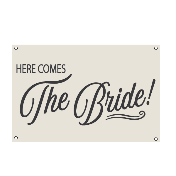 Here Comes The Bride | Natural Canvas Tapestry