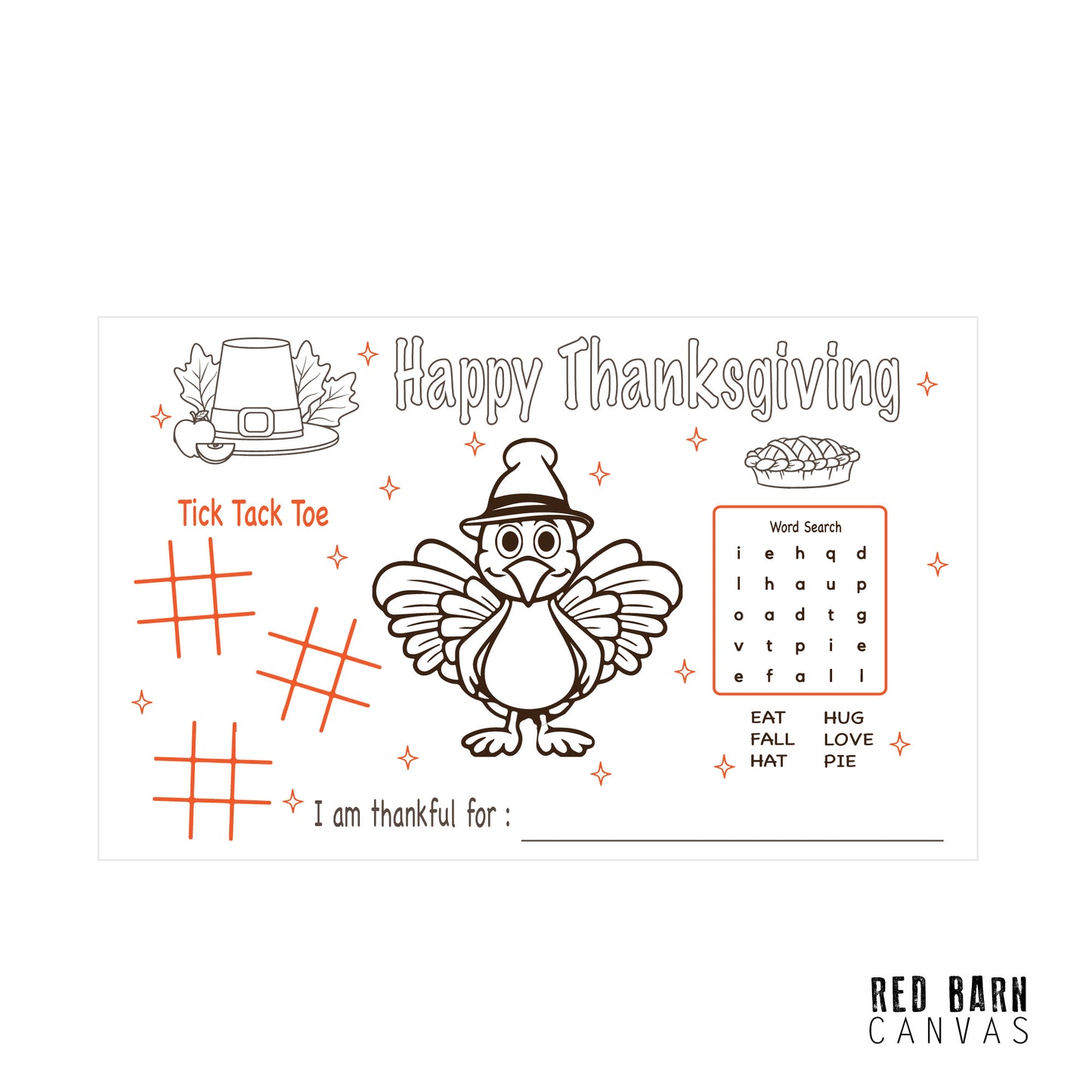 Thanksgiving Coloring Activity | Placemats