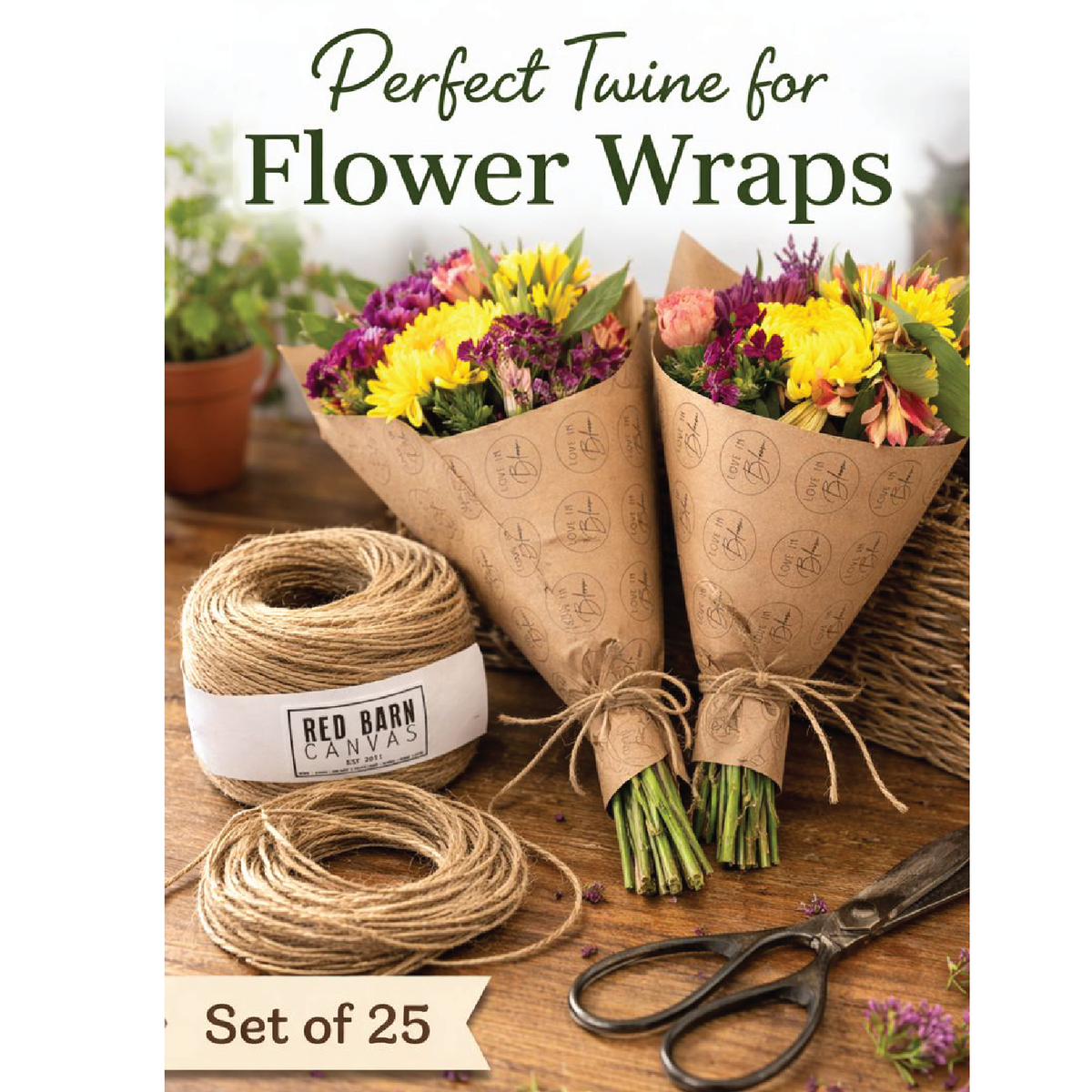 Jute Flower Wrap String – RedBarnCanvas