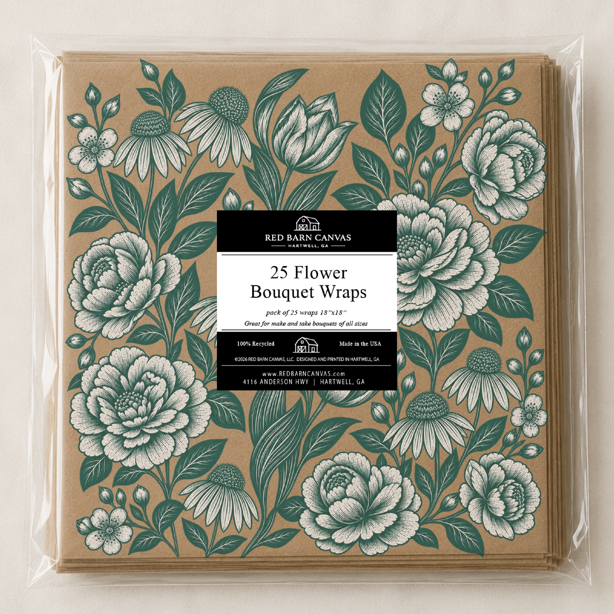 Vintage Botanical  | 25 Flower Bar Bouquet Wraps