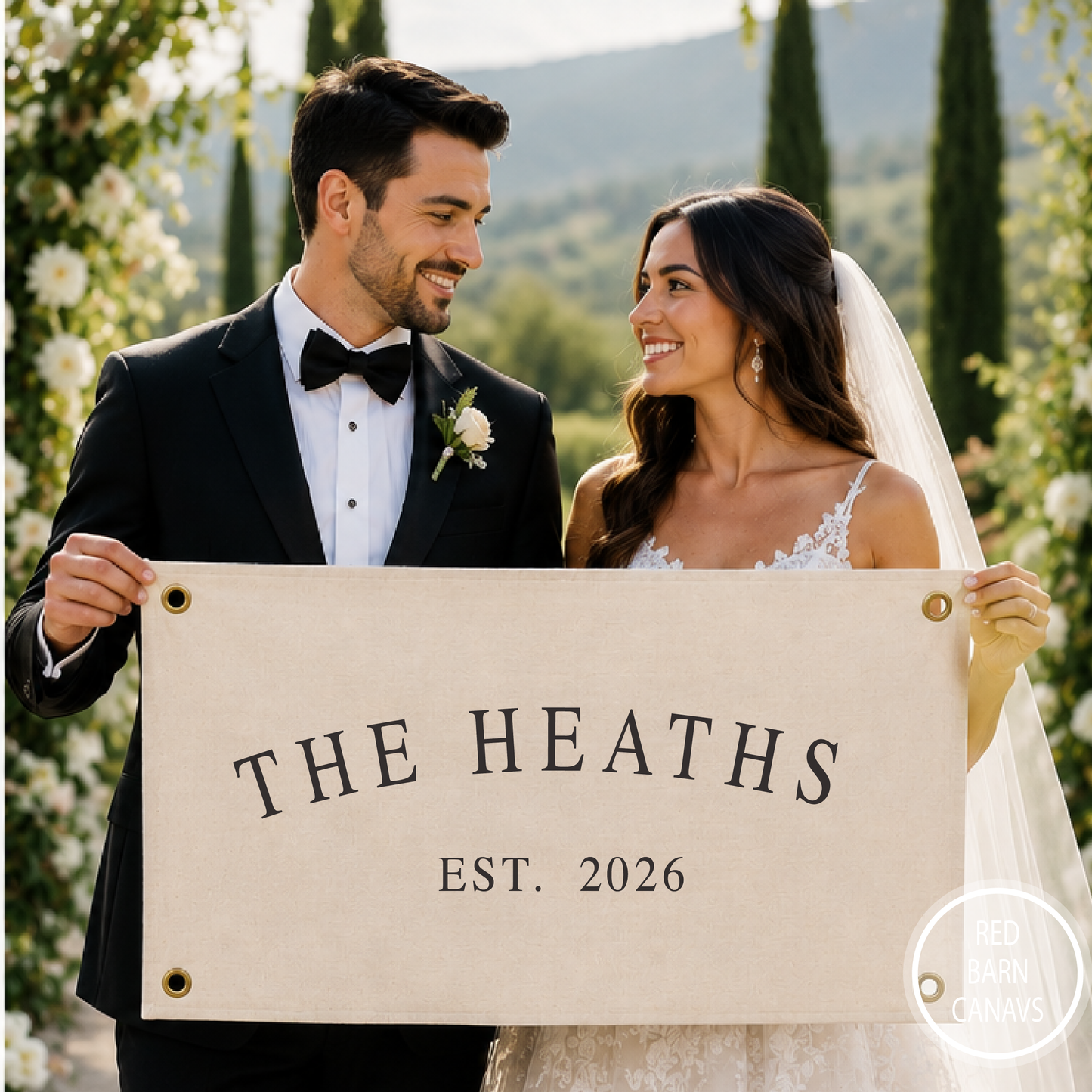 Personalized Wedding Canvas Banner