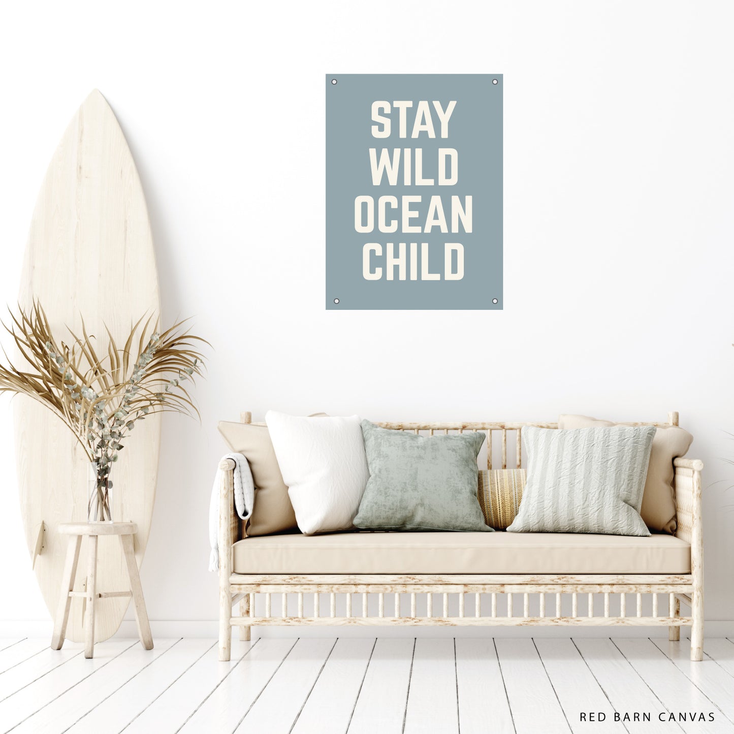 Stay Wild Ocean Child | Natural Canvas Wall flag