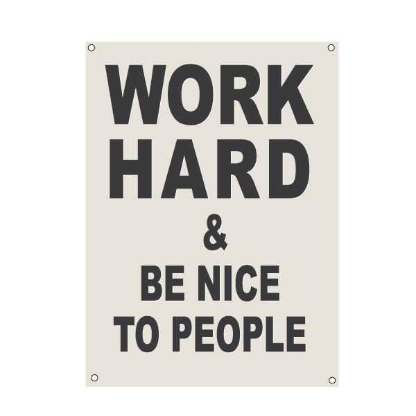 WORK HARD | Natural Canvas Tapestry