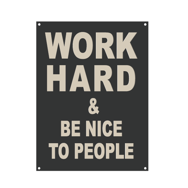 WORK HARD | Natural Canvas Tapestry