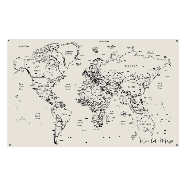 World Map | Natural Canvas Tapestry