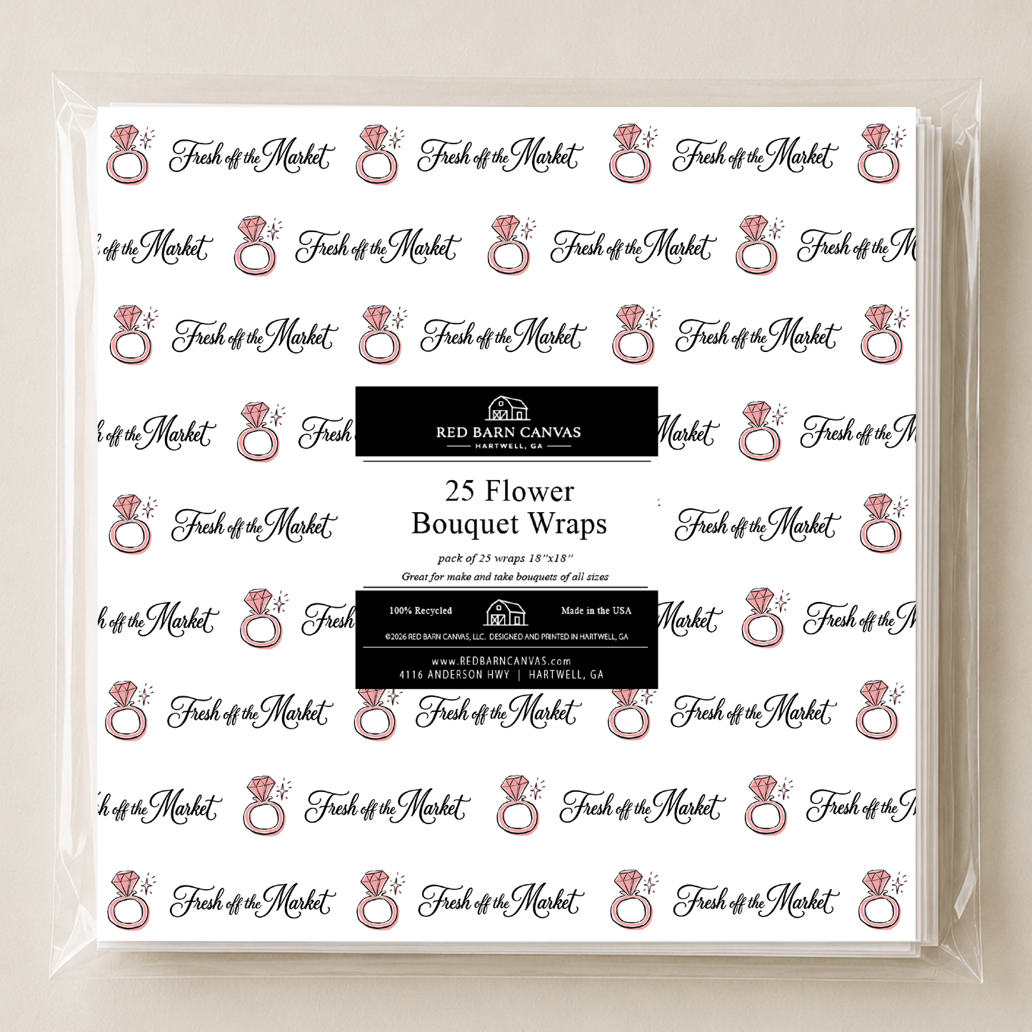 Fresh Off The Market White Flower Bouquet Wraps