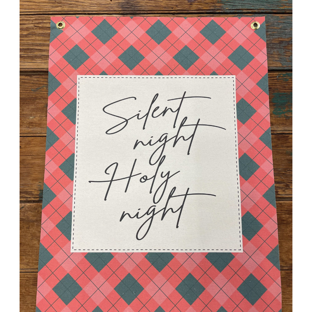 Silent Night, Holy Night Christmas Canvas Banner
